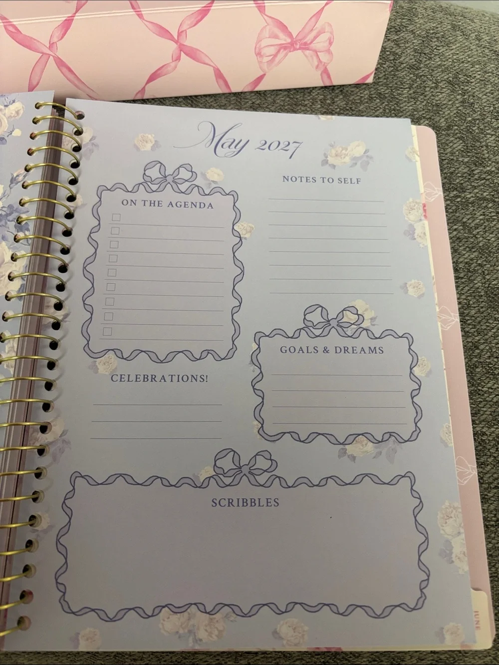LoveShackFancy 2026-2027 Weekly/vinyl covers Monthly Planner - Pink w/gift bag